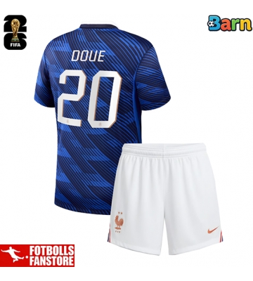 Frankrike Desire Doue #20 Hemmatröja Barn VM 2026 Kortärmad (+ Korta byxor)